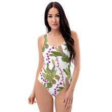 Traje de Baño completo, estampado tropical.