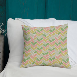 Pillow in pastels.