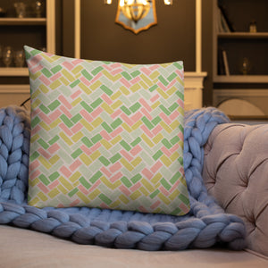 Pillow in pastels.