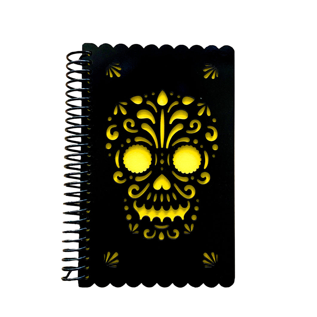 Libreta de Calavera en negro media carta.