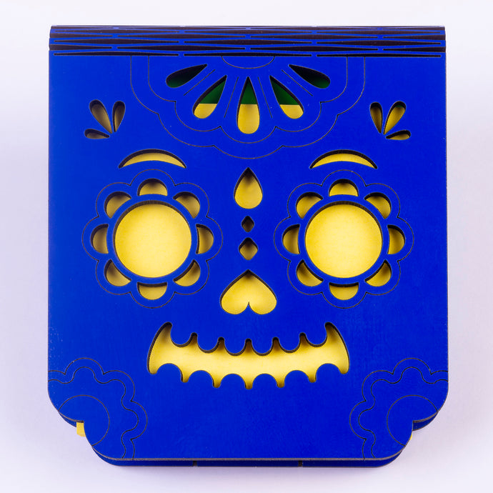 Porta post it Calaveras Azul