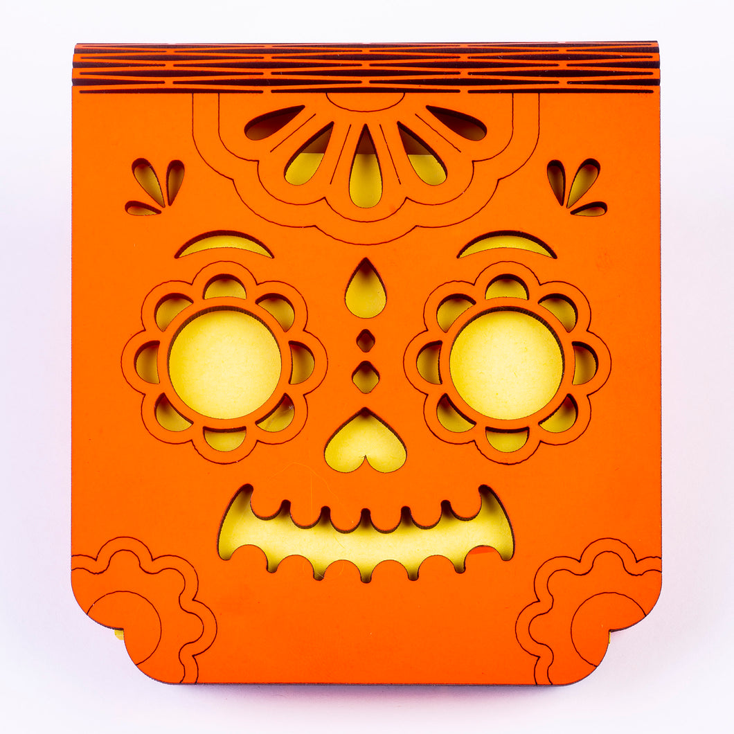 Porta post it Calaveras Naranja